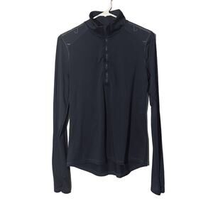 Victoria's Secret Sport Gray Long Sleeve Athletic 1/2 Zip Mesh Shirt Women Sz S